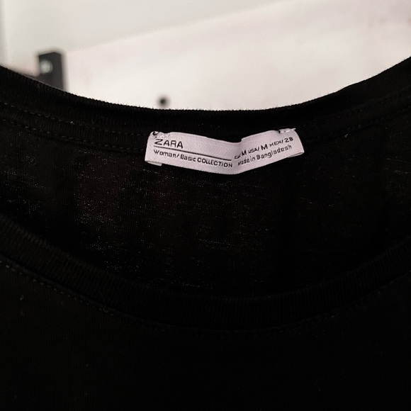 Black Crewneck TShirt by Zara size M - Picture 3 of 3